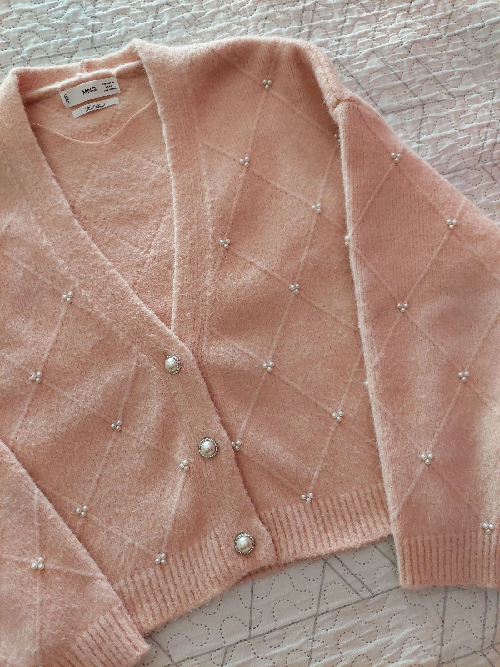 Mango Cardigan de Lã Rosa – photo 5